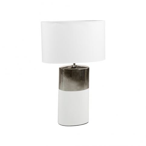 Bílá stolní lampa se základnou ve stříbrné barvě Santiago Pons Reba - Bonami.cz
