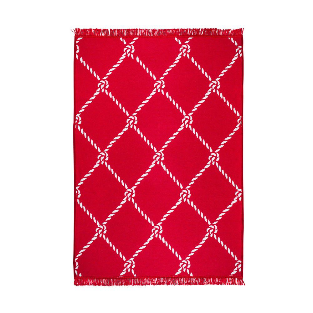 Červeno-bílý oboustranný koberec Rope, 120 x 180 cm - Bonami.cz