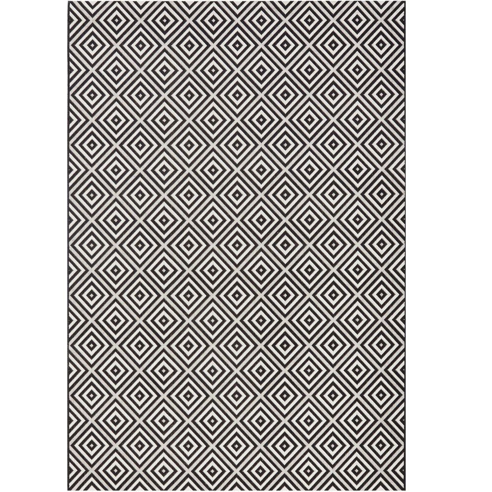 Černo-bílý venkovní koberec NORTHRUGS Karo, 160 x 230 cm - Bonami.cz