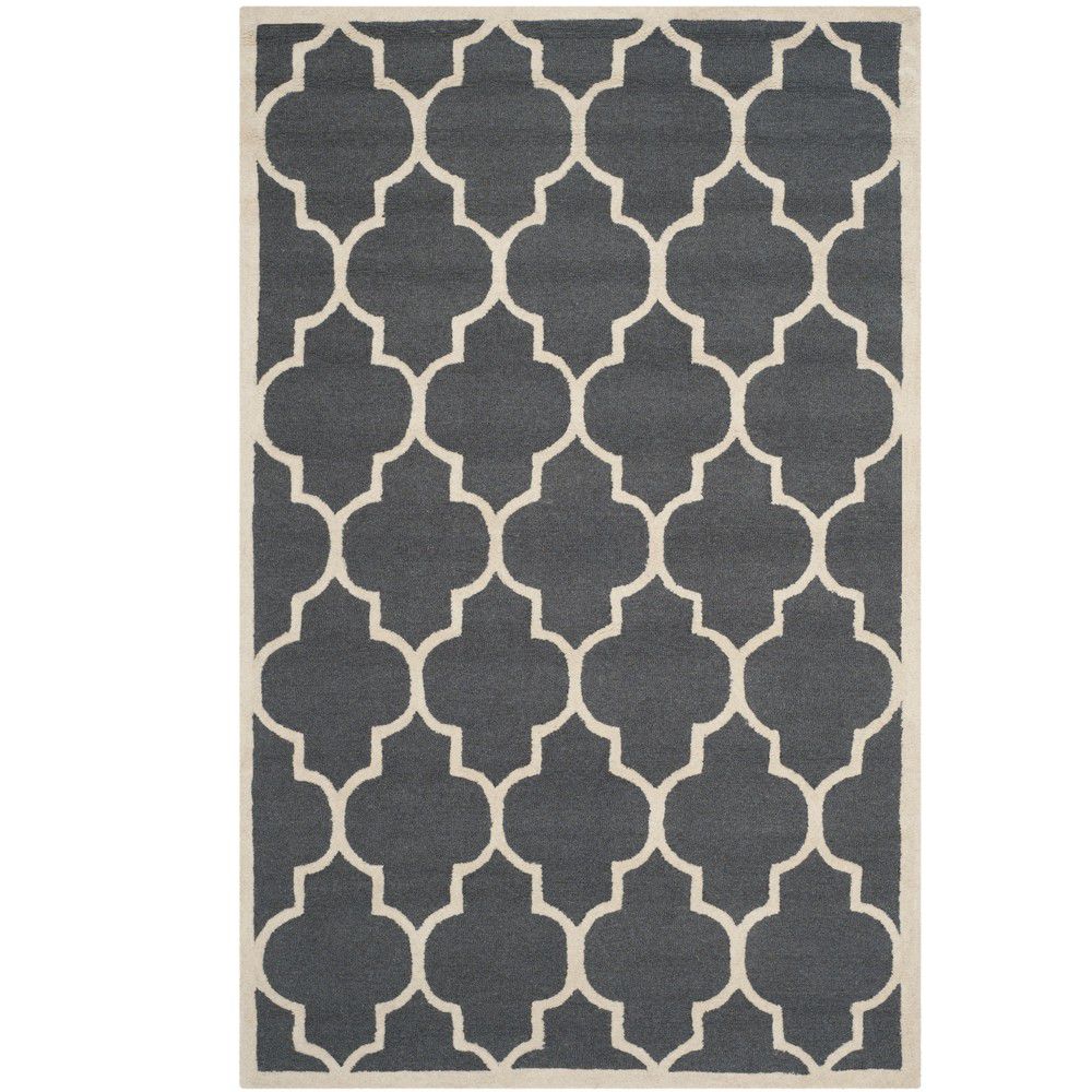 Tmavě šedý vlněný koberec Safavieh Everly 152 x 243 cm - Bonami.cz