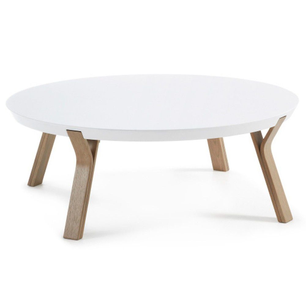 Bílý konferenční stolek Kave Home Solid, Ø 90 cm - Bonami.cz