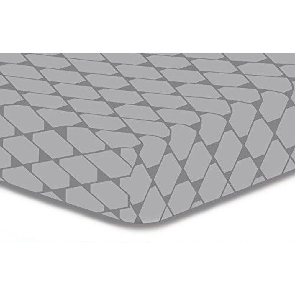 Šedé elastické prostěradlo z mikrovlákna DecoKing Rhombuses, 100 x 200 cm - Bonami.cz