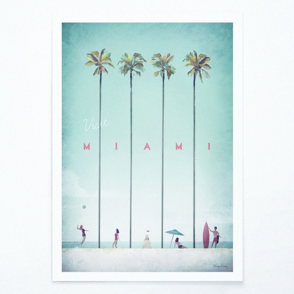Plakát Travelposter Miami, 30 x 40 cm - Bonami.cz