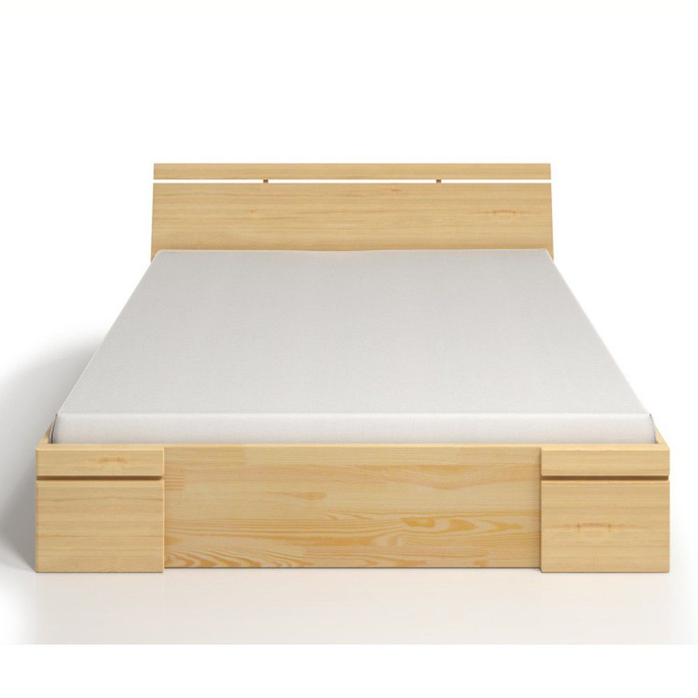 Dvoulůžková postel z borovicového dřeva se zásuvkou SKANDICA Sparta Maxi, 160 x 200 cm - Bonami.cz