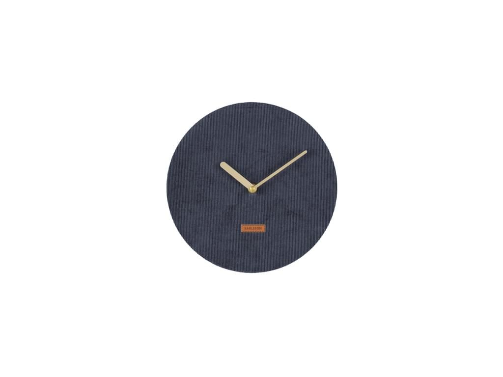 Tmavě modré nástěnné hodiny s manšestrem Karlsson Corduroy, ⌀ 25 cm - Bonami.cz