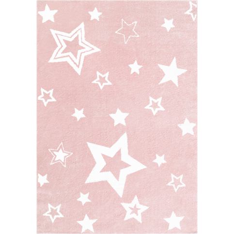 LIVONE Dětský koberec STARLIGHT růžová/bílá Varianta: 160x230 cm - M DUM.cz