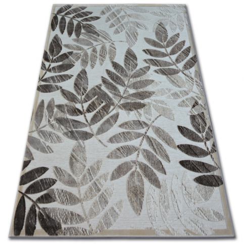  Akrylový kusový koberec Yazz Leaves tmavě béžový 160x220 - Beliani.cz