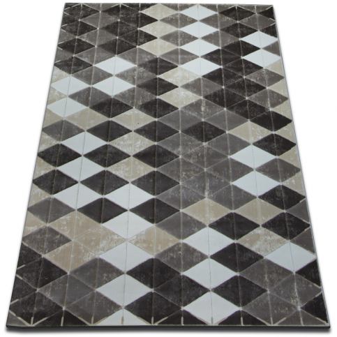  Akrylový kusový koberec Yazz Rhombus tmavě béžový 160x220 - Beliani.cz