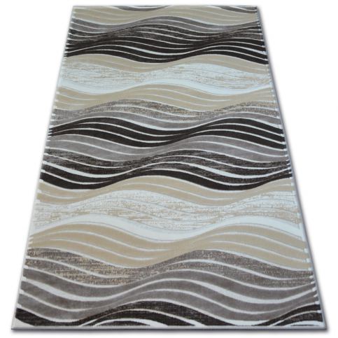  Akrylový kusový koberec Yazz Waves hnědý 200x290 - Beliani.cz
