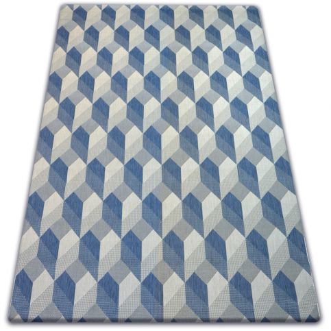  Kusový koberec Flat Cube modrý 120x170 - Beliani.cz