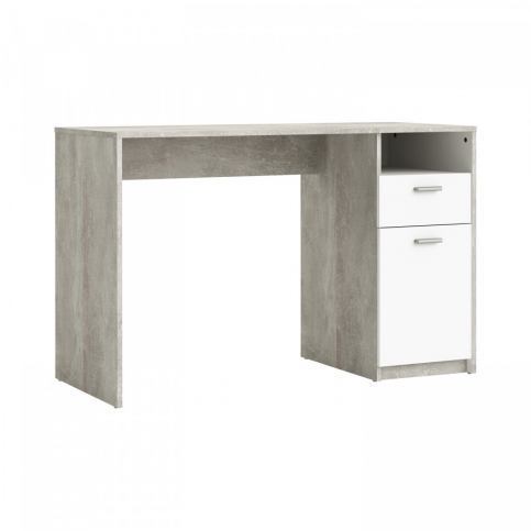 Idea Psací stůl HOUSTON bílá/beton - ATAN Nábytek