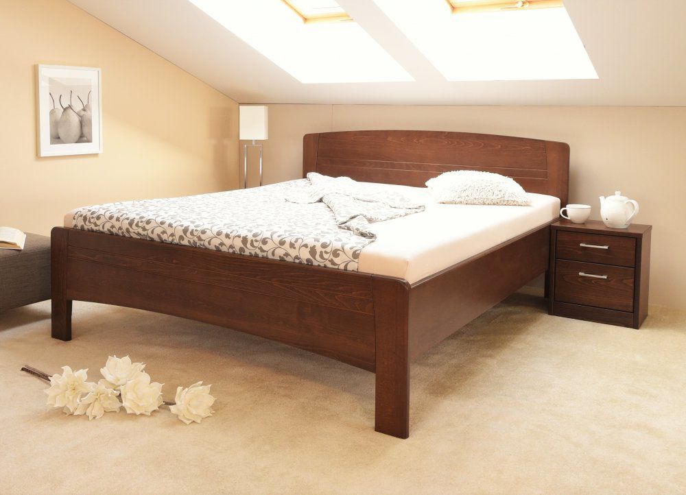 Masivní postel s úložným prostorem Evita 4 - 160/180 x 200cm - 160 x 200cm - Nábytek Harmonia s.r.o.