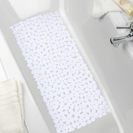 Bílá protiskluzová koupelnová podložka Wenko Drop, 71 x 36 cm