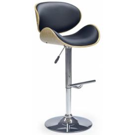 Barová židle PALADIUM, 53x93-115x48, dub/černá