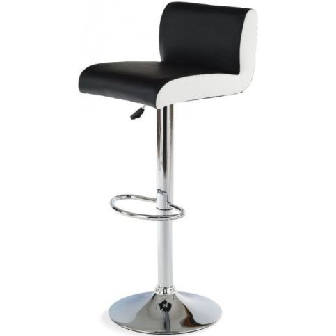 Autronic Barová židle AUB-355 WT - Bílá, černé boky - ATAN Nábytek