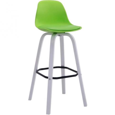 Barová židle Mikael, bílá podnož, zelená | -70 % Scsv:101836534 DMQ+ - Designovynabytek.cz