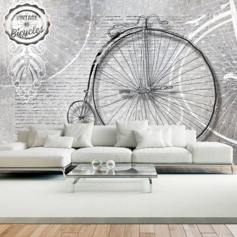 Bimago Fototapeta - Vintage bicycles - black and white 350x245 cm - Beliani.cz