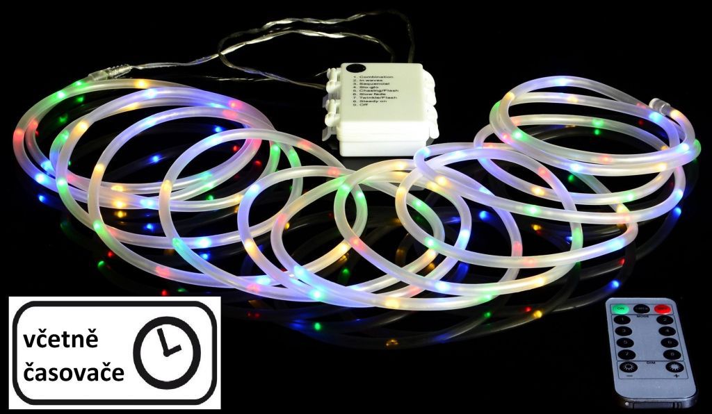 Nexos  Vánoční LED osvětlení - MINI kabel - 10 m barevné - Kokiskashop.cz