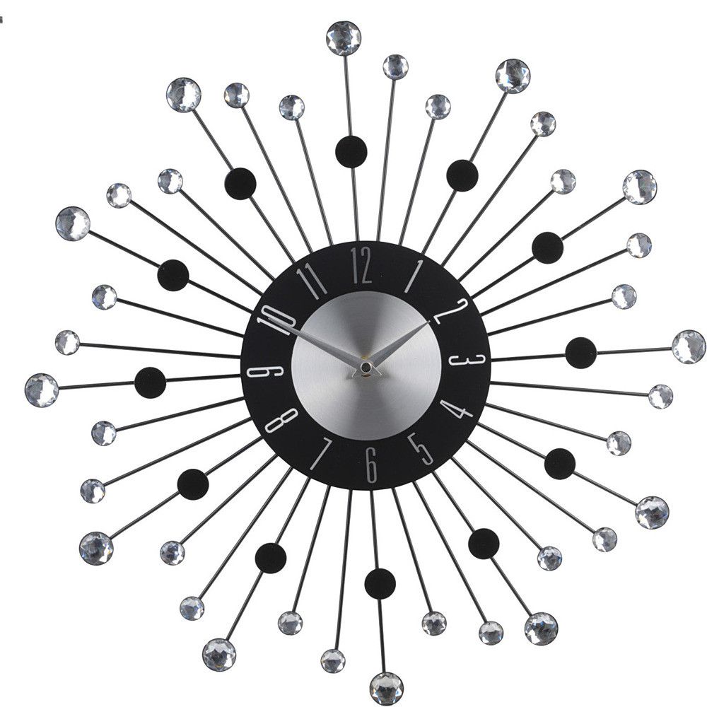 Home Styling Collection Nástěnné hodiny STONES, černá barva, 43 cm - EDAXO.CZ s.r.o.