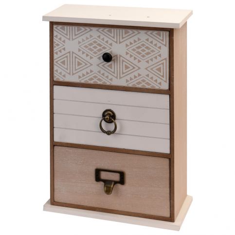 Home Styling Collection Dřevěná skříňka se zásuvkami na drobnosti, 3 přihrádky - EMAKO.CZ s.r.o.