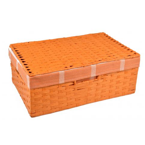 Vingo Úložný box s víkem oranžový rozměry boxu (cm): 36x24, v. 13 - Beliani.cz