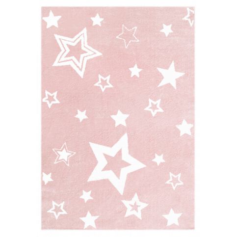 Forclaire Dětský koberec STARLIGHT růžová/bílá 160x230 cm - Beliani.cz