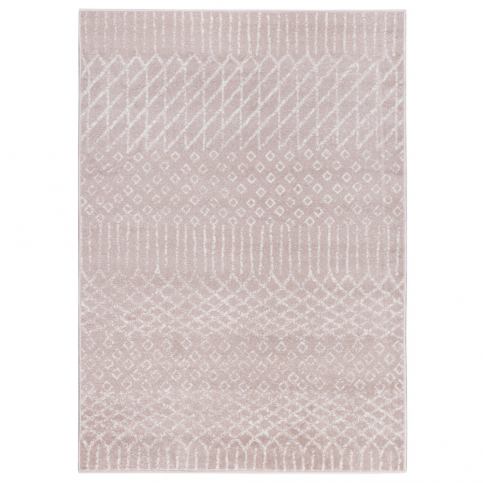 Růžový koberec Mazzini Sofas Leaf, 120 x 170 cm - Bonami.cz