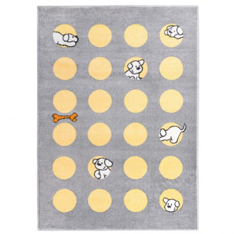 Žluto-šedý koberec Mazzini Sofas Puppy, 120 x 170 cm - Bonami.cz