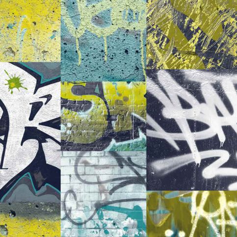 Tapeta na zeď - Arthouse Graffiti Graffiti Lime - Beliani.cz