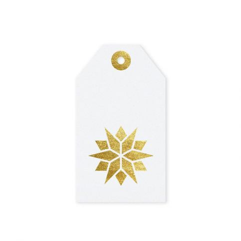 Vánoční štítek Star White 6x10,5 cm - Favi.cz