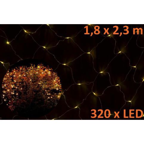 OEM D00852 Vánoční LED světelná síť 1,8 x 2,3 m - teple bílá, 320 diod - T-zboží.cz