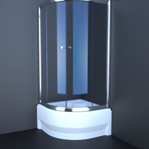 Sprchový kout Anima T-Pro čtvrtkruh 90 cm, R 550, neprůhledné sklo, chrom profil TPSNEW90ROCRG - Favi.cz