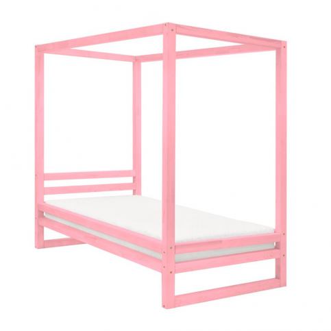 Růžová dřevěná jednolůžková postel Benlemi Baldee, 200 x 80 cm - Bonami.cz