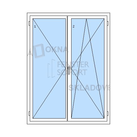 DOPRODEJ! Dvoukřídlé plastové balkónové dveře PREMIUM - Skladová Okna