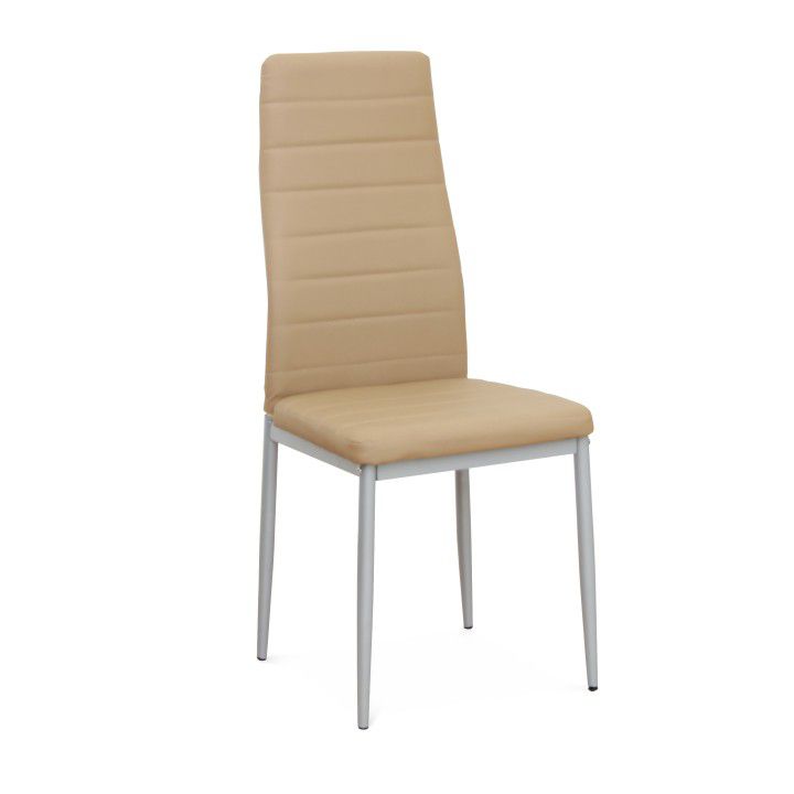 Židle, ekokůže béžová / kov stříbrná, COLETA NOVA 0000182180 Tempo Kondela - DEKORHOME.CZ