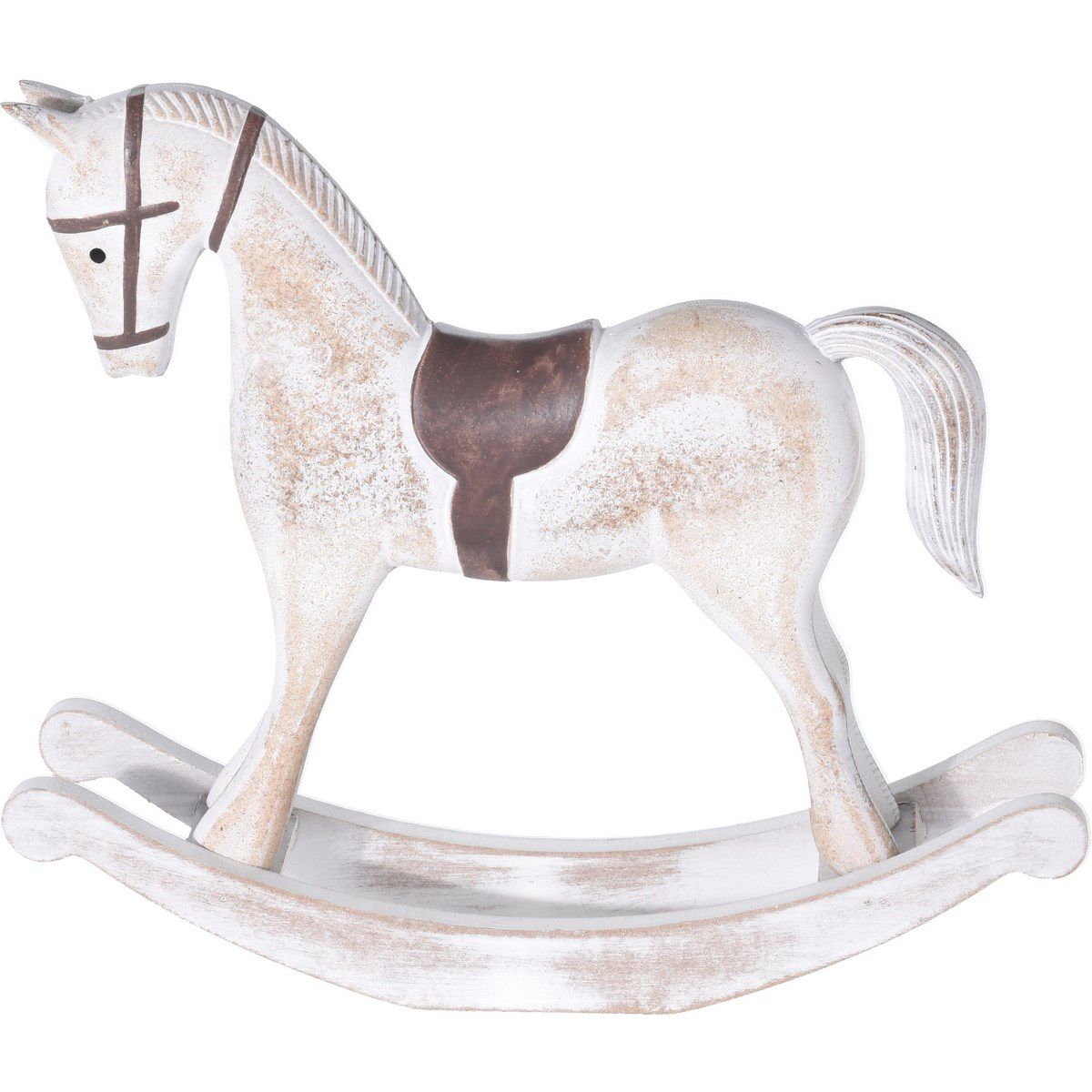 Dekorační houpací kůň Flavio bílá, 37,5 cm - 4home.cz