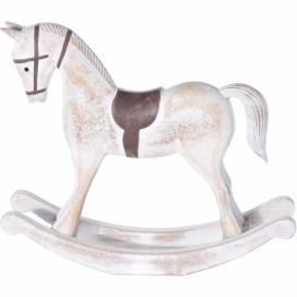 Dekorační houpací kůň Flavio bílá, 37,5 cm