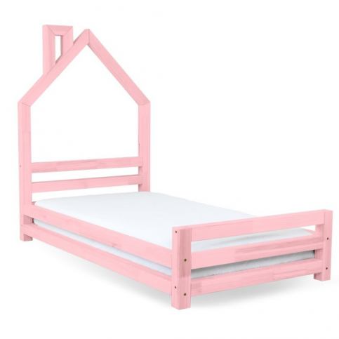Dětská růžová postel z smrkového dřeva Benlemi Wally, 80 x 160 cm - Bonami.cz