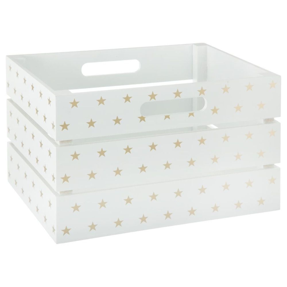Atmosphera Créateur d\'intérieur Koš pro skladování, box, nádoba, box ve hvězdách - bílo-zlatá barva, 29 x 20 x 18 cm - EMAKO.CZ s.r.o.