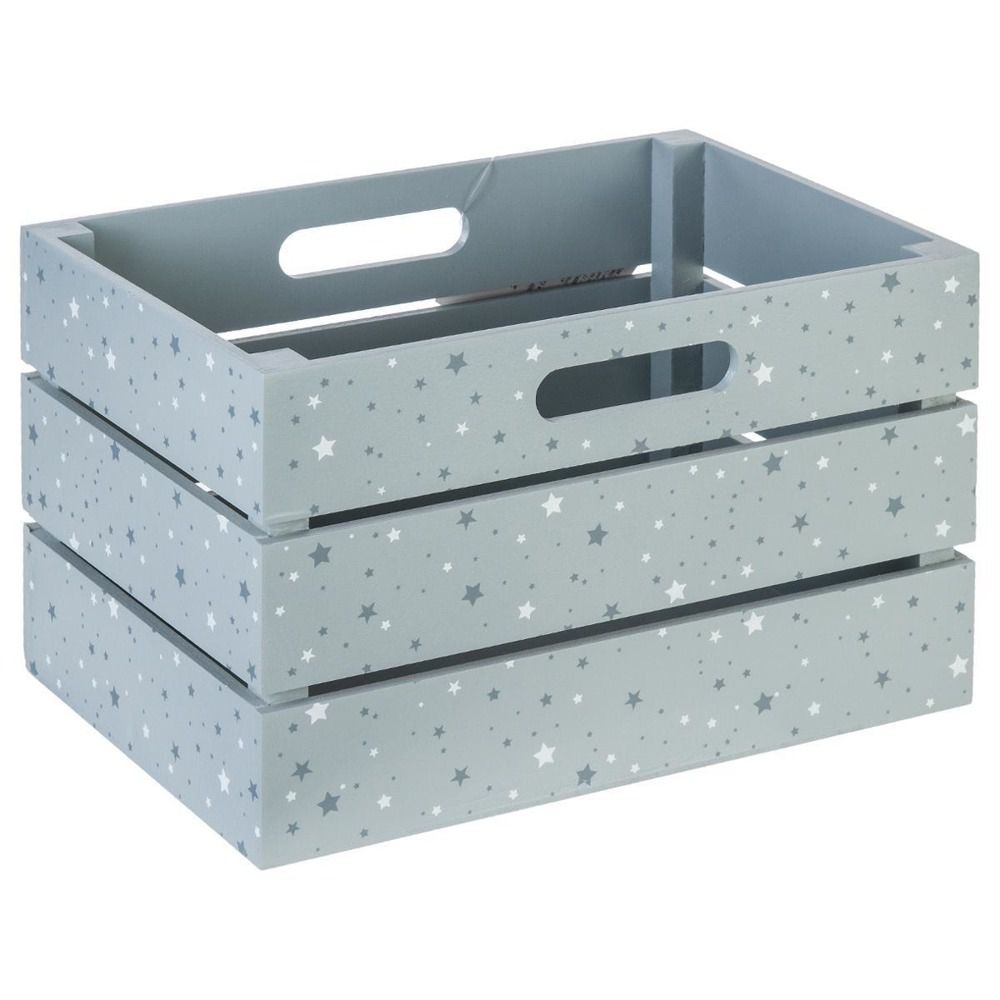 Atmosphera Koš pro skladování, box, nádoba, box ve hvězdách - šedá barva, 29 x 20 x 18 cm - EMAKO.CZ s.r.o.