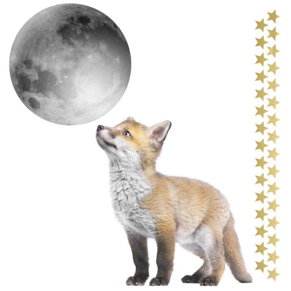 Set nástěnných samolepek Dekornik Little Fox And His Friend The Moon - Bonami.cz