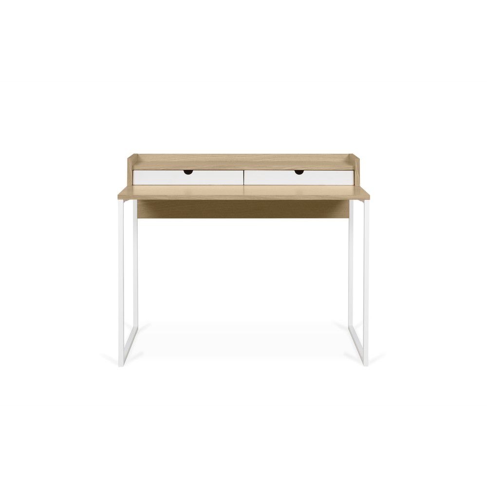 Pracovní stůl s deskou z dubu a bílýma nohama TemaHome Rise, 180 x 83 cm - Bonami.cz