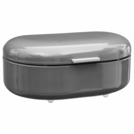 Emako Box na pečivo RETRO, kovový chlebník, kontejner na chleba, chlebovka - barva šedá, 40 x 25 x 17 cm