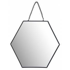 EMAKO.CZ s.r.o.: Emako Zrcadlo nástěnné s přívěskem, ve tvaru šestiúhelníku, šířká 20 cm, černá barva