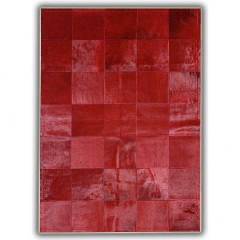 Červený kožený koberec Pipsa Plain, 180 x 120 cm - Bonami.cz