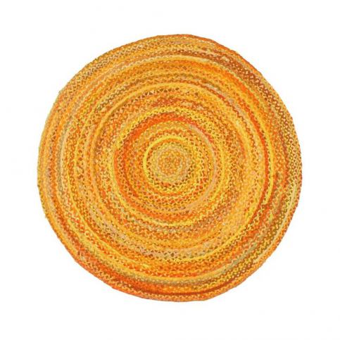 Žlutý bavlněný kruhový koberec Eco Rugs, Ø 150 cm - Bonami.cz