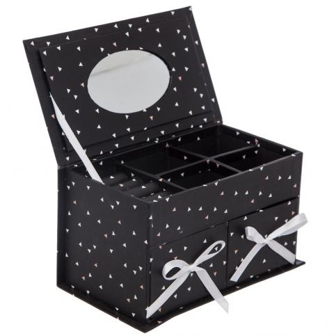 Emako Skříňka, kazeta se zrcadlem, zrcadlo, box, krabice 18 x 10 x 10 cm, barva černá - EMAKO.CZ s.r.o.