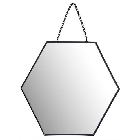Emako Zrcadlo nástěnné s přívěskem, ve tvaru šestiúhelníku, šířká 20 cm, černá - EMAKO.CZ s.r.o.