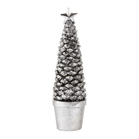 Dekorativní vánoční stromek ve stříbrné barvě KJ Collection Festive, výška 26 cm - Bonami.cz