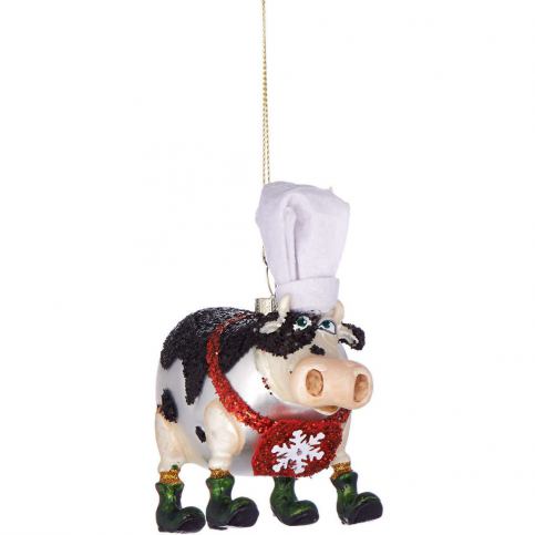 HANG ON Ozdoba kráva s kuchařskou čepicí 11,5 cm - Butlers.cz